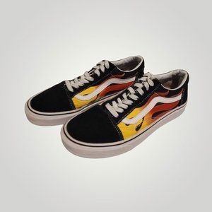Vans Old Skool Flame Mens 6.5 Womens 8 Classic skateboard shoe   lace up VGUC